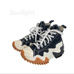 Converse Black White Gum-Trim Platform High-Top Sneakers